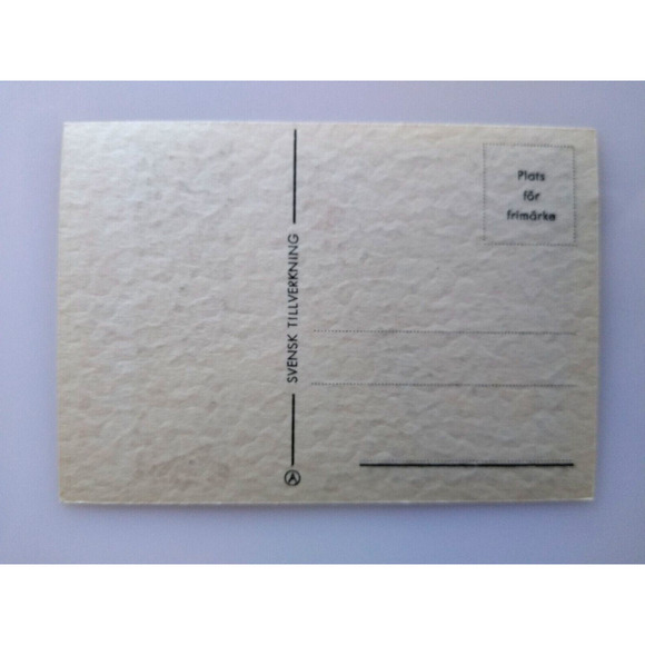 Easter Witch Postcard Fantasy Glad Pask Riding Broom Crescent Moon Stars Sweden - Picture 3 of 3